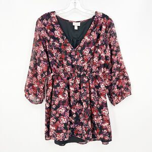 Isabel Maternity By Ingrid & Isabel Blouse Floral Feminine Chiffon Boho Babydoll